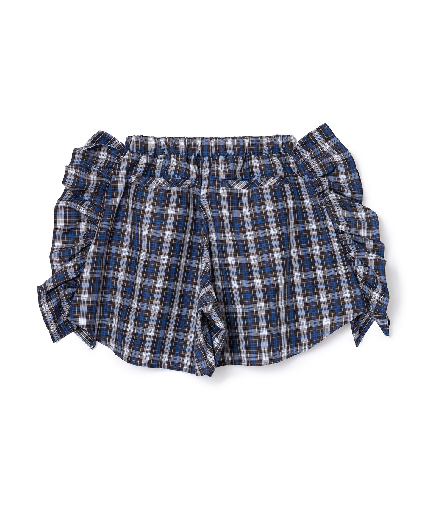 CHECK FRILL TRUCK SHORTS