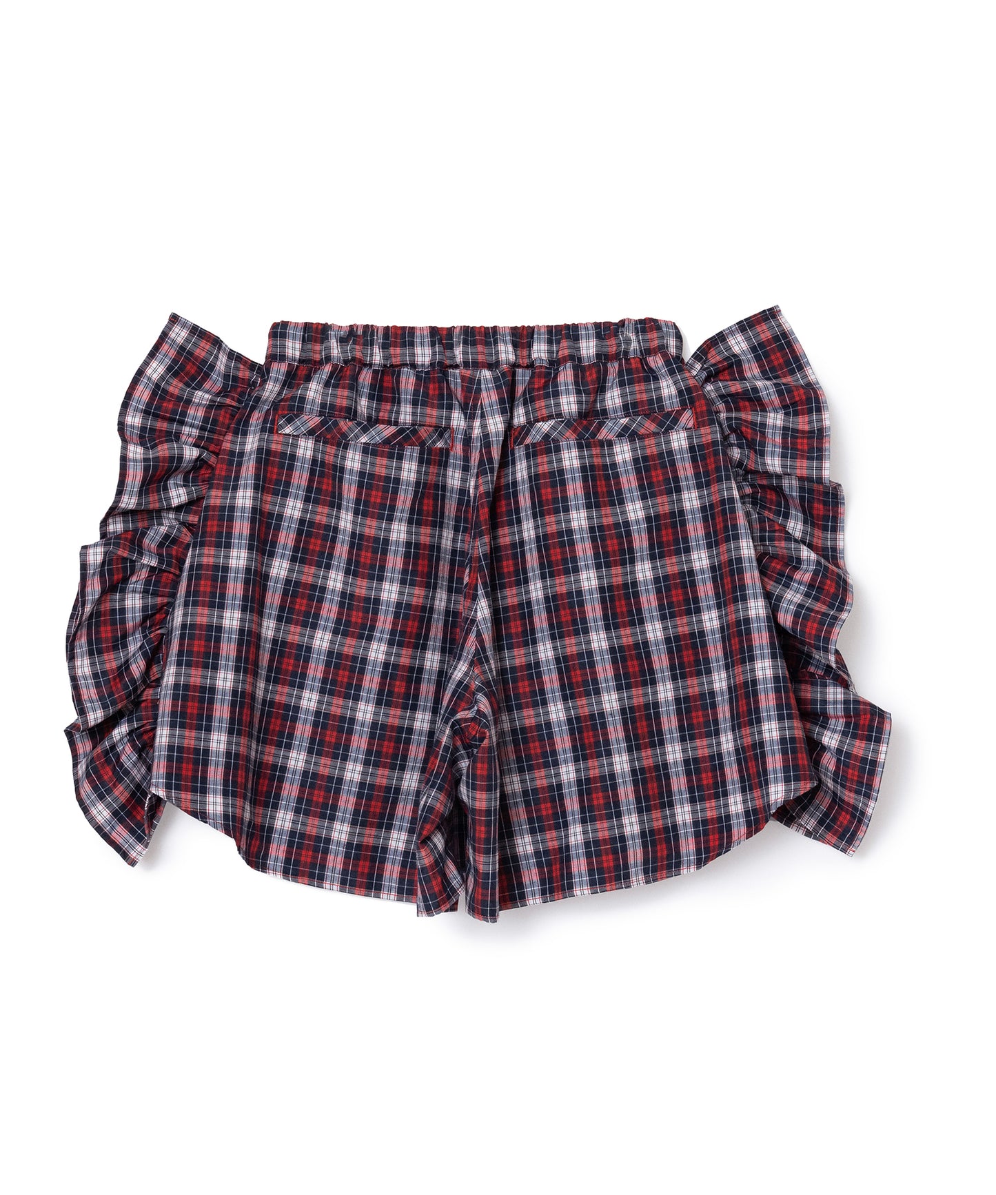 CHECK FRILL TRUCK SHORTS