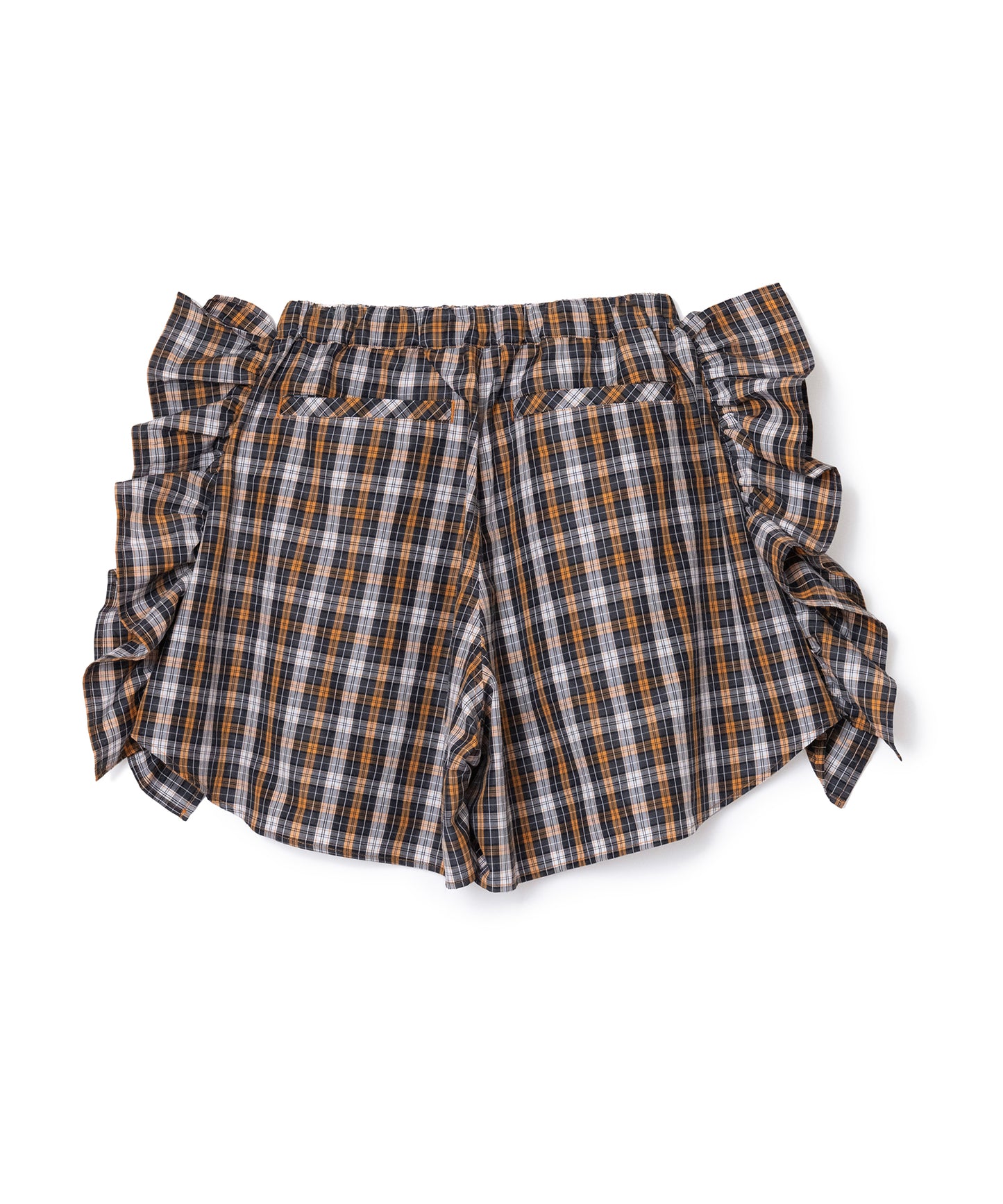 CHECK FRILL TRUCK SHORTS