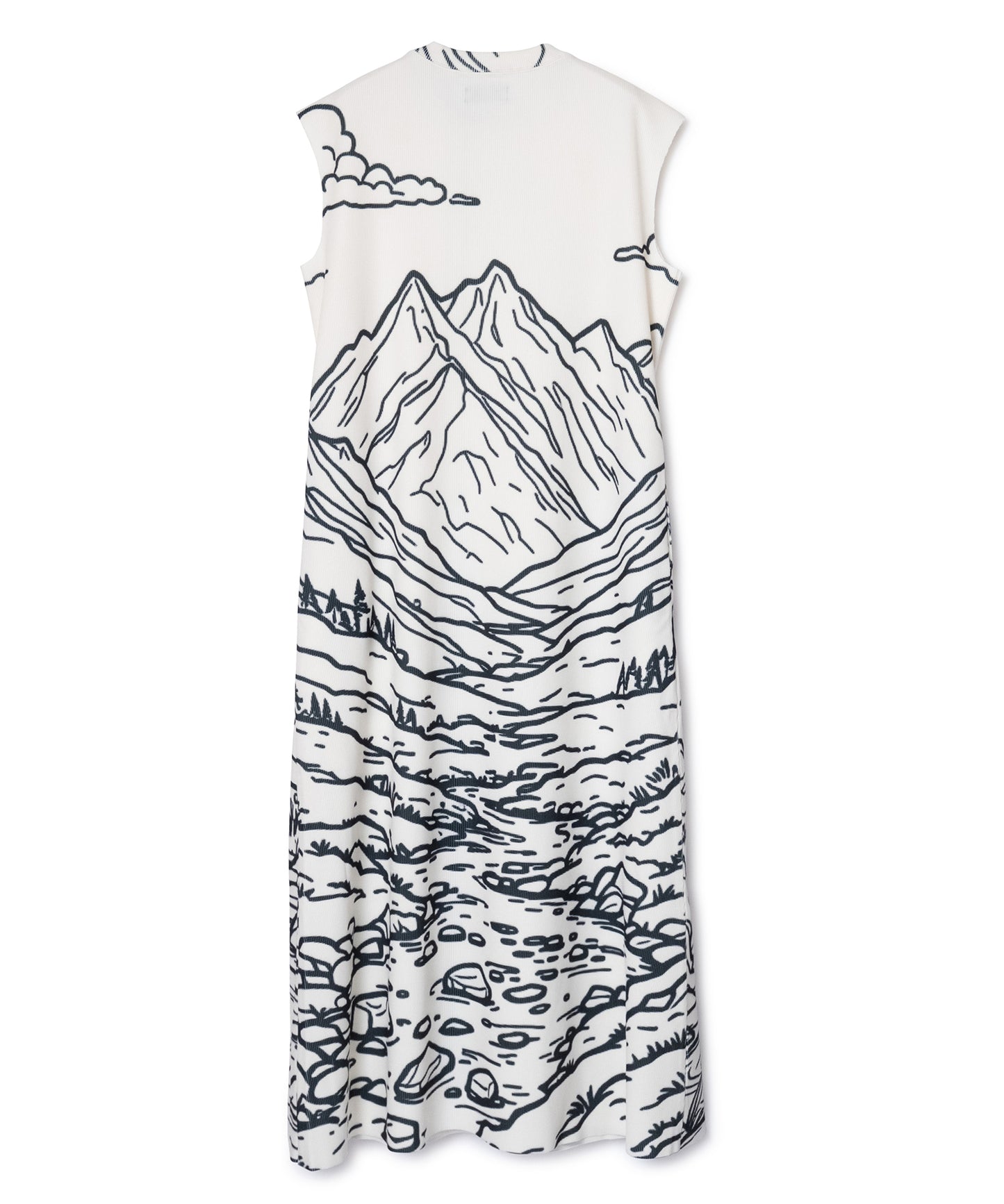 PRINT RIB NO SLEEVE ONE-PIECE