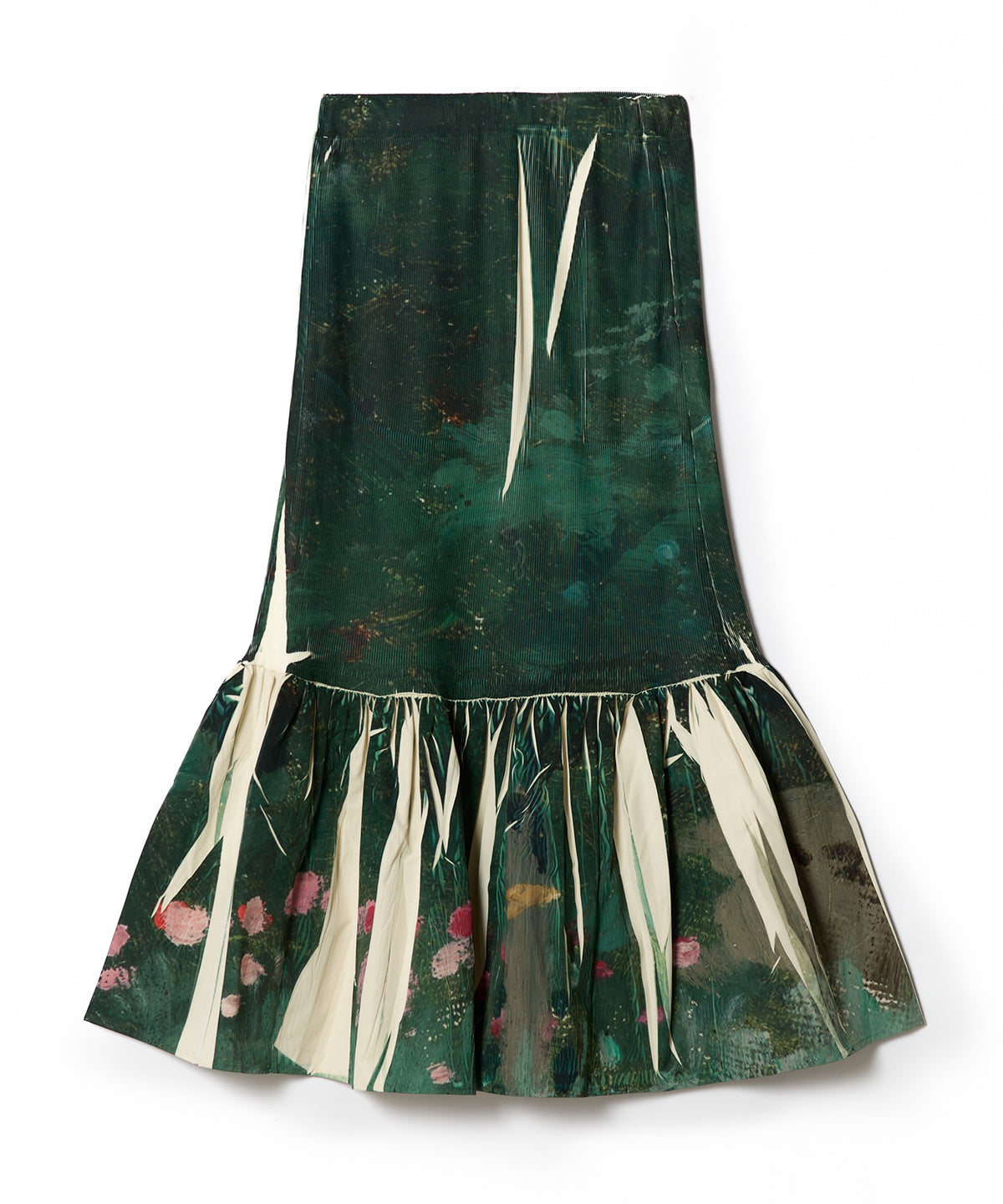 DIRECT PRINT RIB GATHER SKIRT