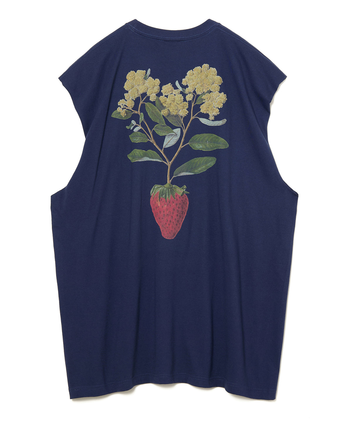 PRINT NO-SLEEVE T-SHIRT(STRAWBERRY)