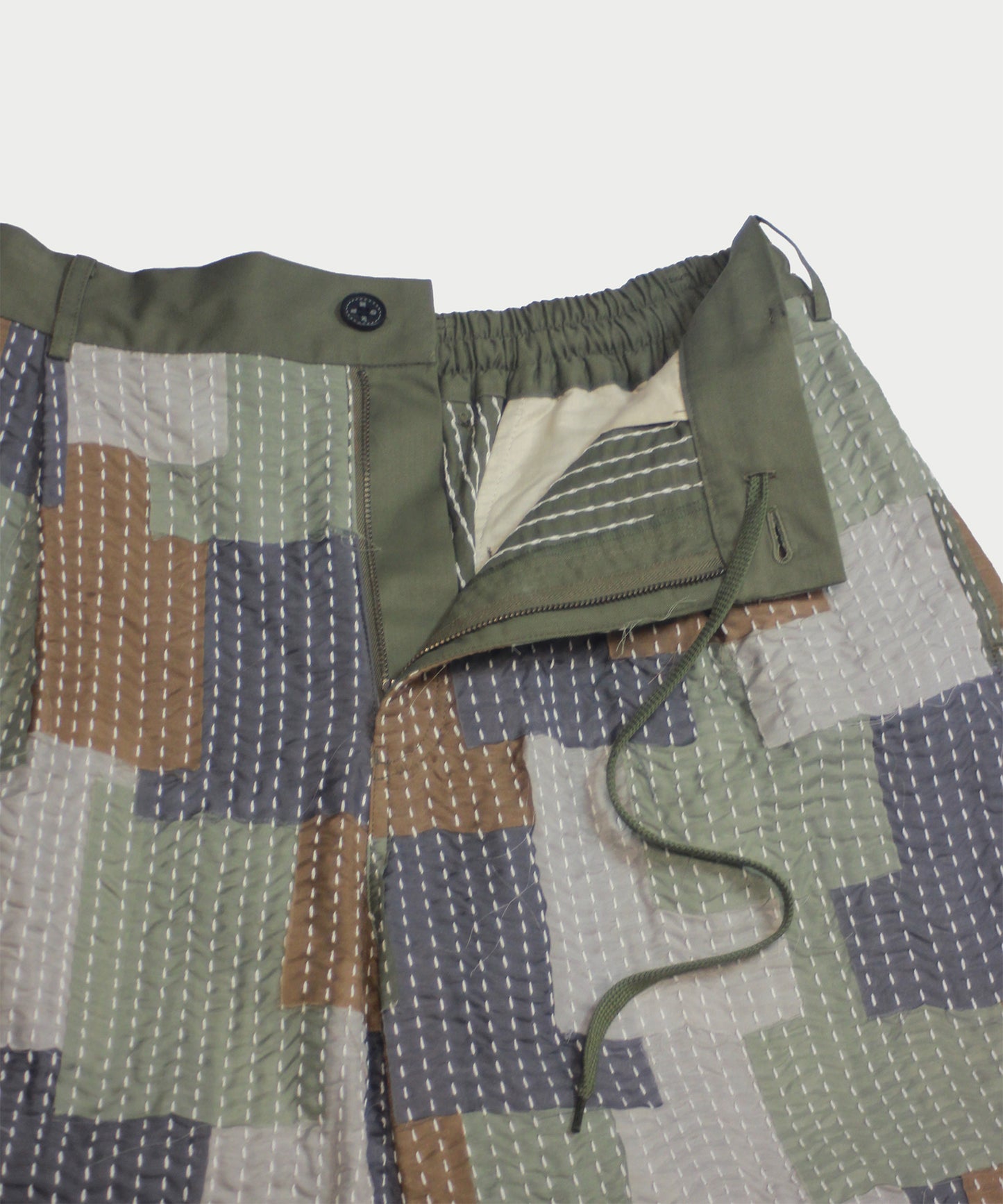 SASHIKO PATCHED SHORT PANTS