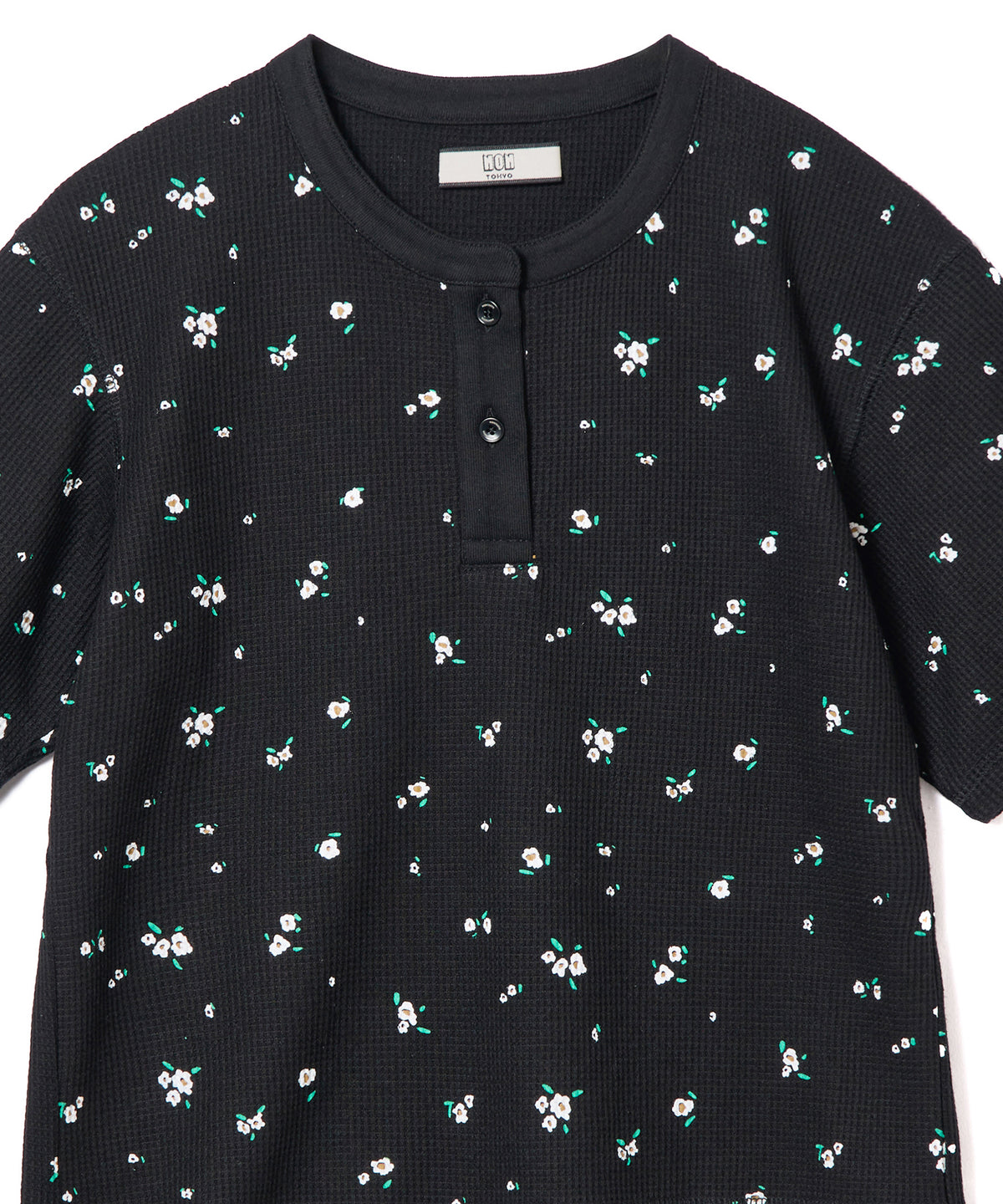THERMAL FLOWER HENRY NECK T-SHIRT