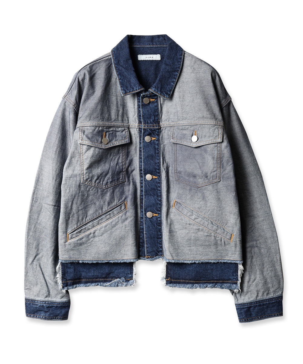 BACK SIDE CUT OFF DENIM JACKET – ANLIO（アンリオ）