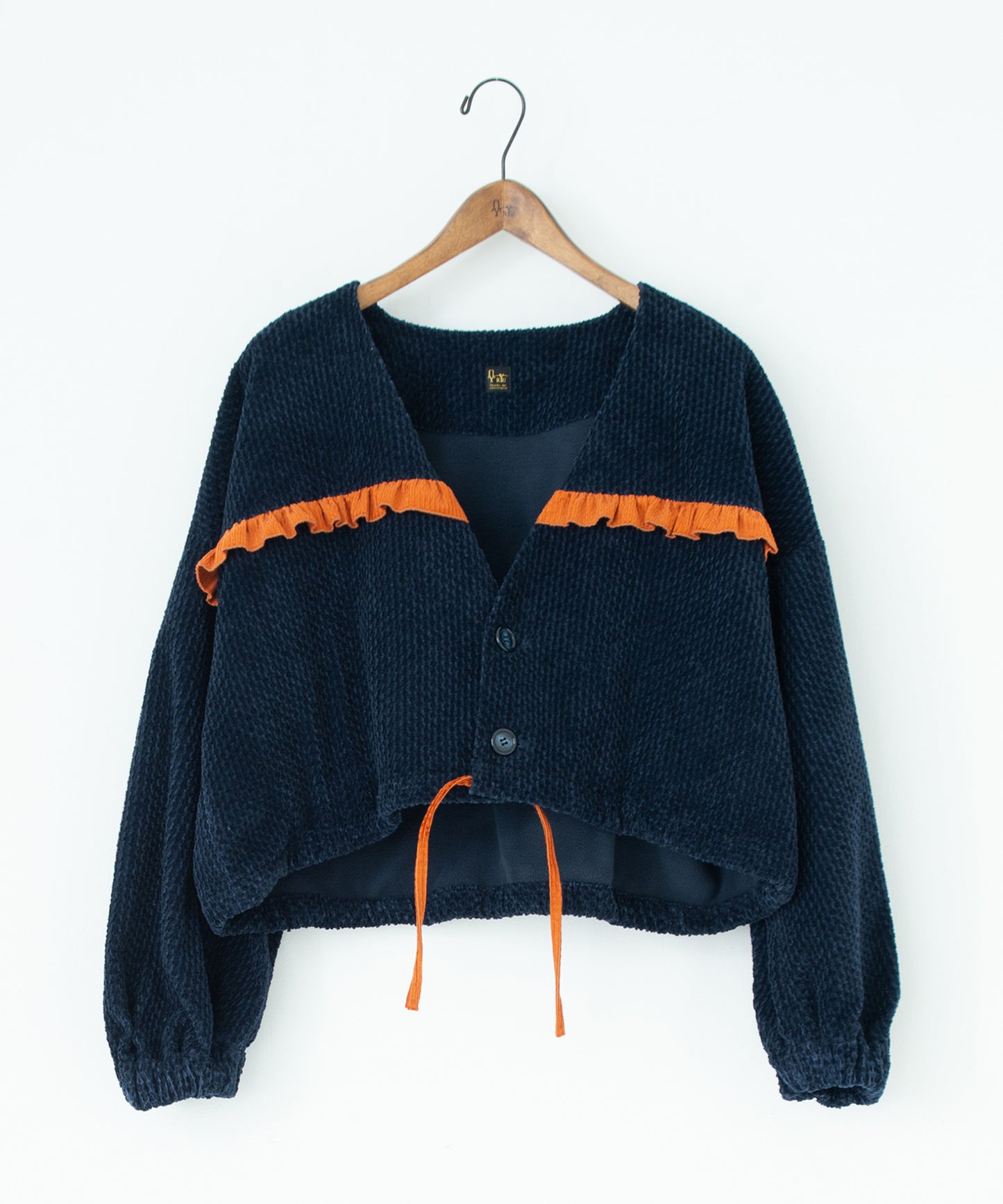 handwork frilled collarless jacket 【納期8月下旬】