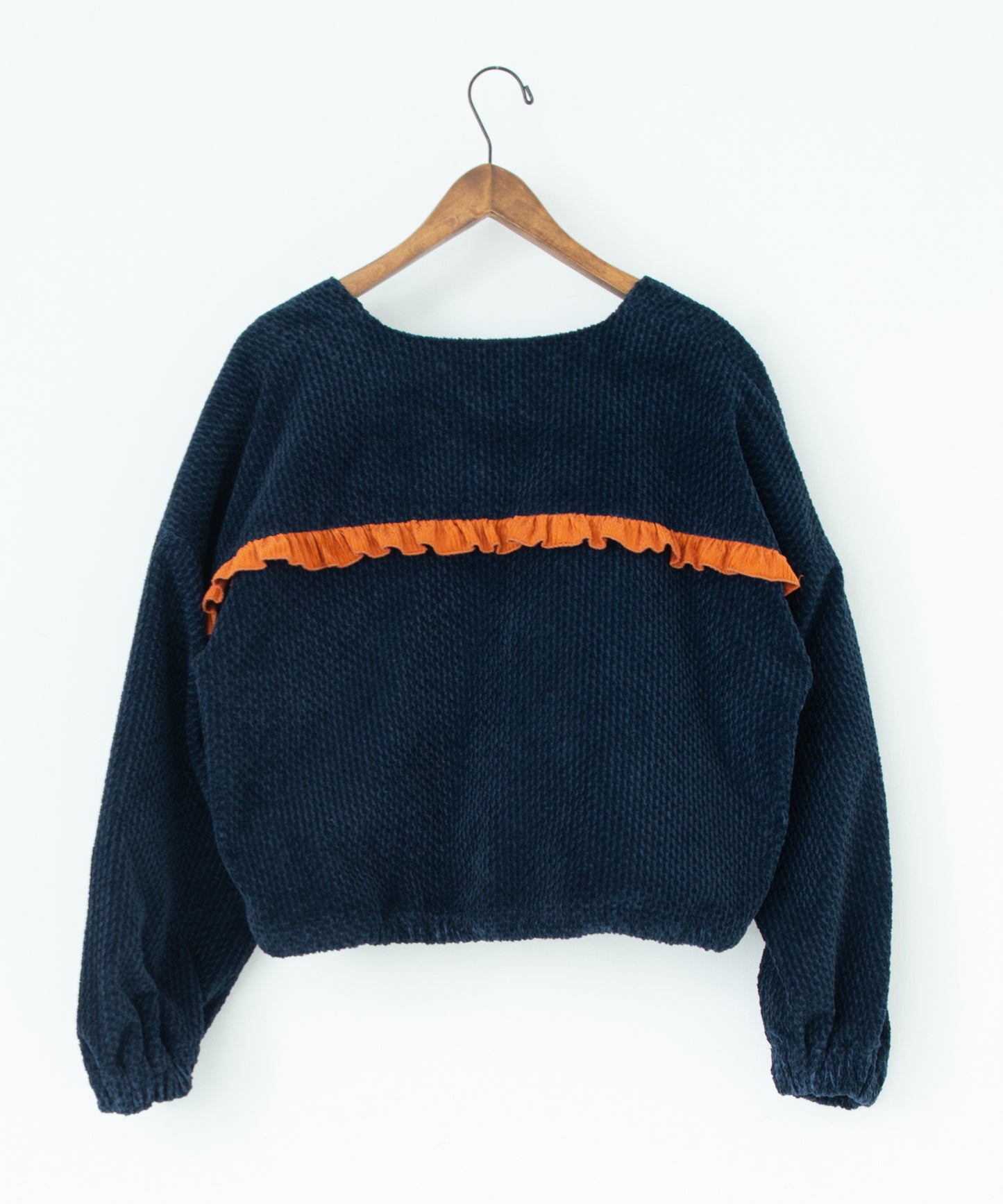 handwork frilled collarless jacket 【納期8月下旬】