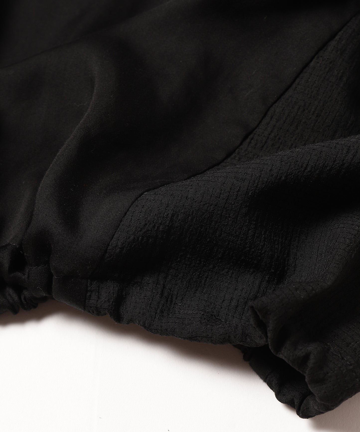 Rib sleeve short blouse