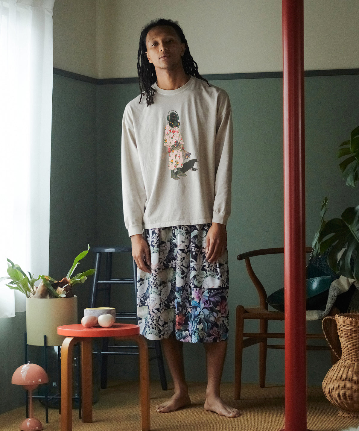 PIGMENT-DYED L/S TEE（/FLOWER DRIFTER）