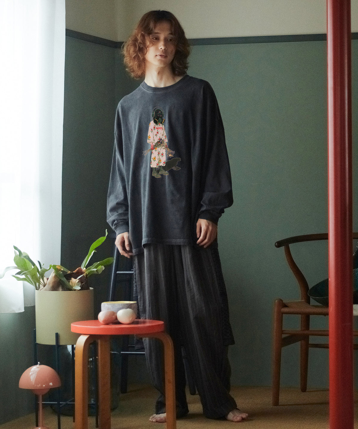 PIGMENT-DYED L/S TEE（/FLOWER DRIFTER）