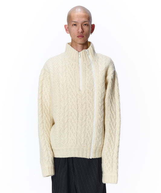 CABLE ZIP KNIT