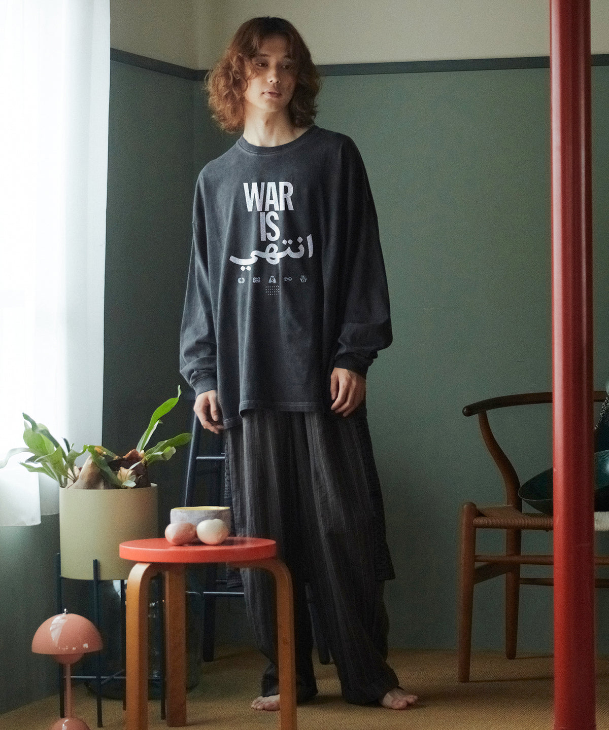 PIGMENT-DYED L/S TEE（WAR IS OVER）