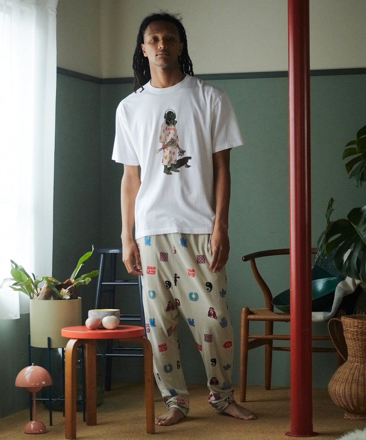 PIGMENT-DYED TEE（FLOWER DRIFTER）