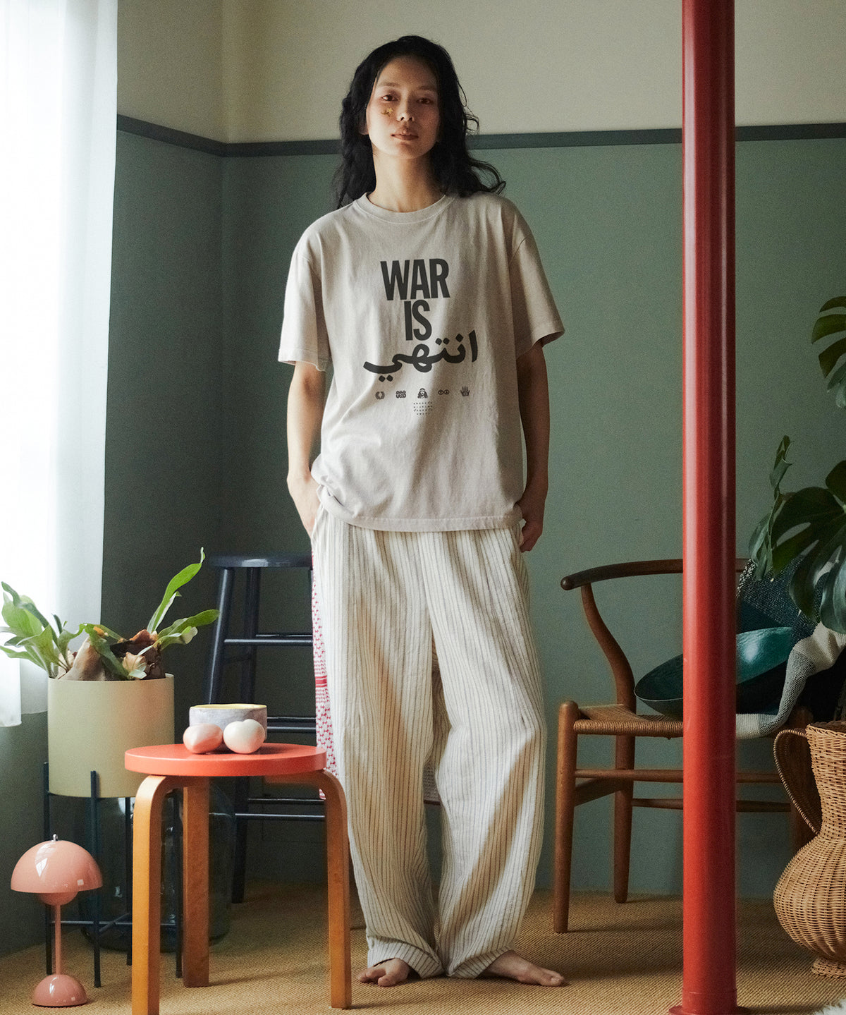 PIGMENT-DYED TEE（WAR IS OVER）