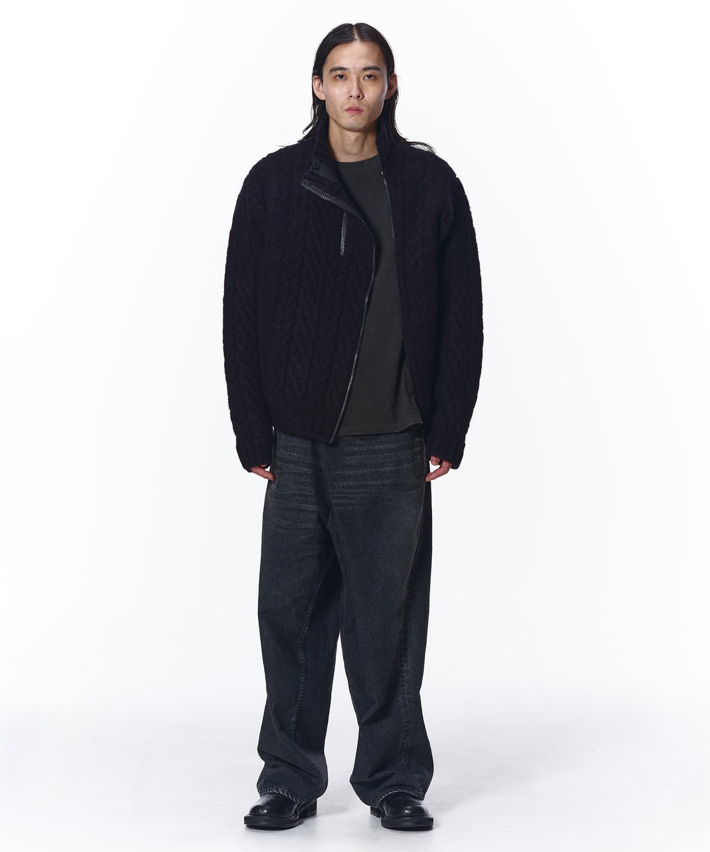 CABLE ZIP KNIT