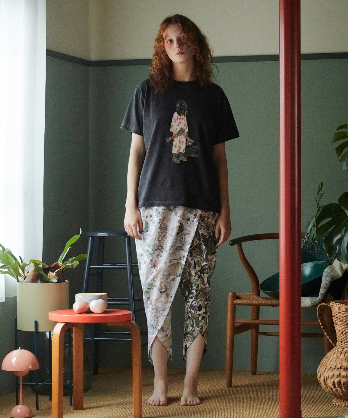 PIGMENT-DYED TEE（FLOWER DRIFTER）