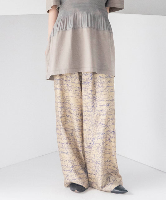 INK LETTER GATHER PANTS