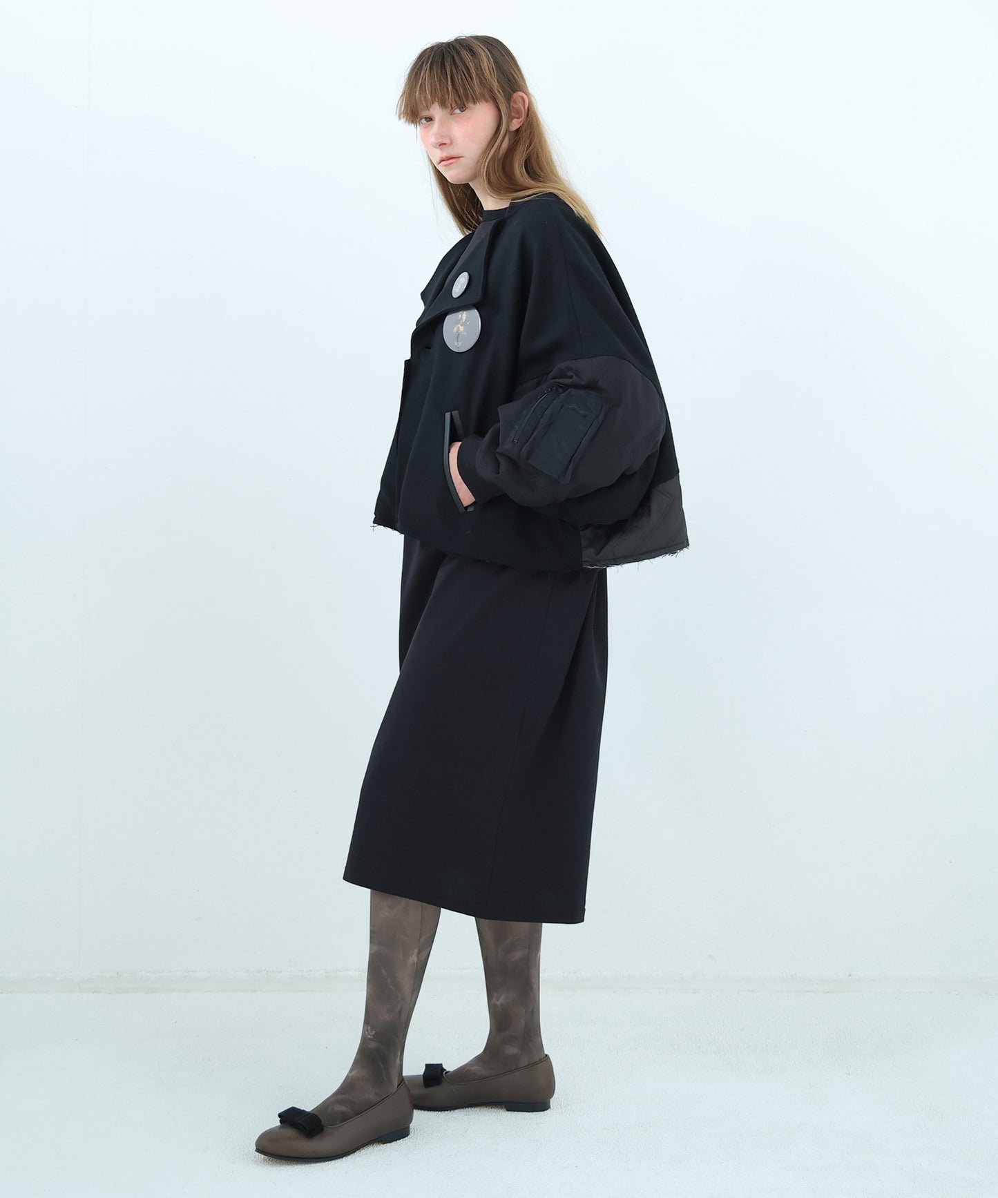 Dreamin' Mix Poncho Short Coat