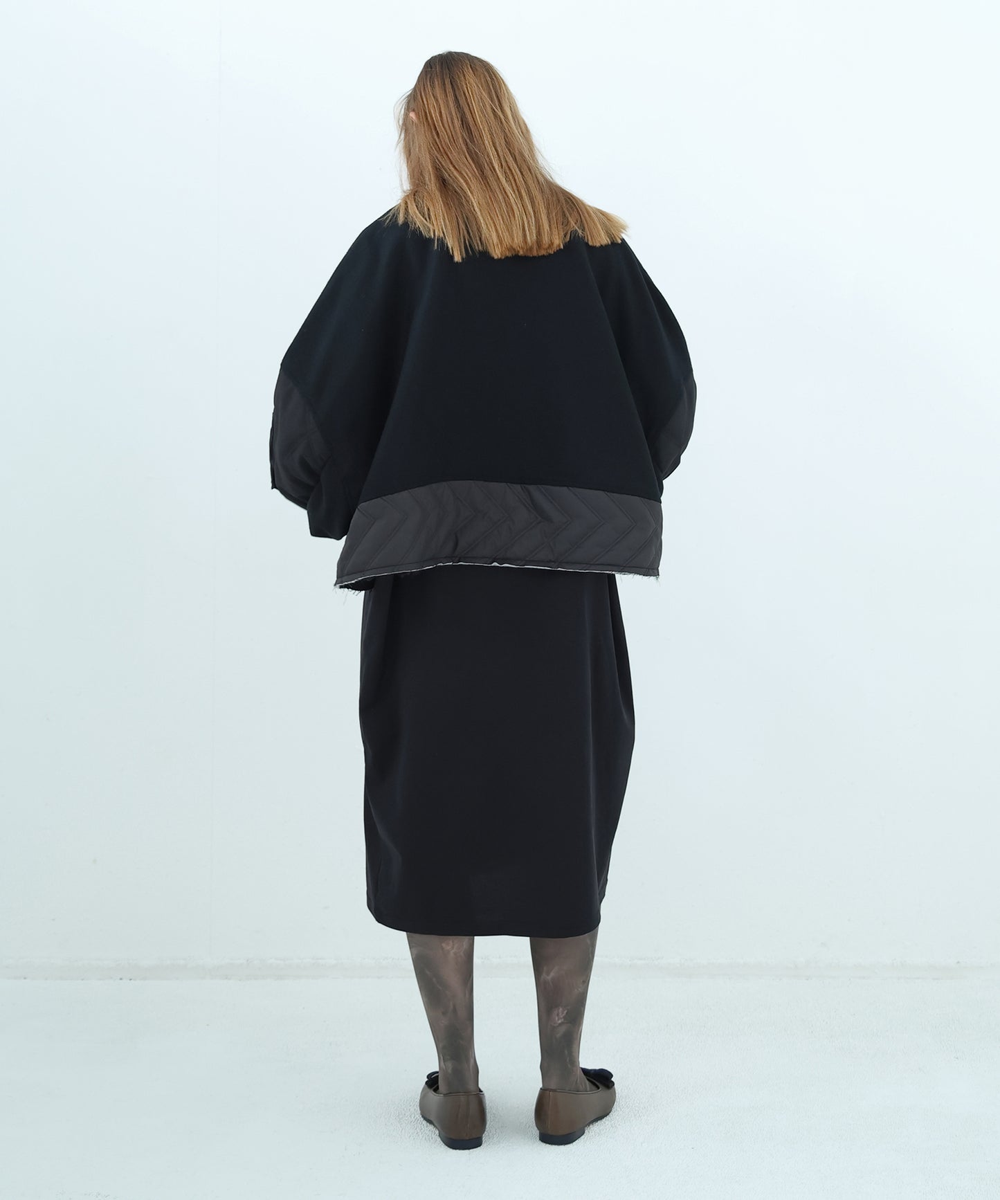Dreamin' Mix Poncho Short Coat