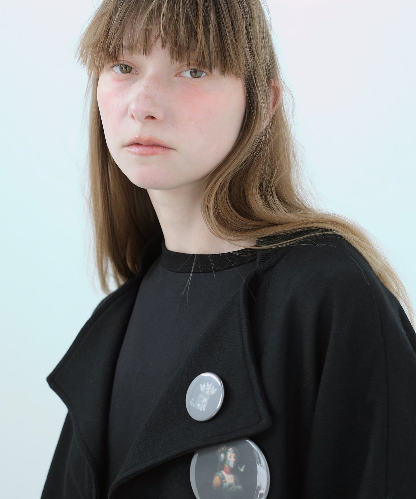 Dreamin' Mix Poncho Short Coat