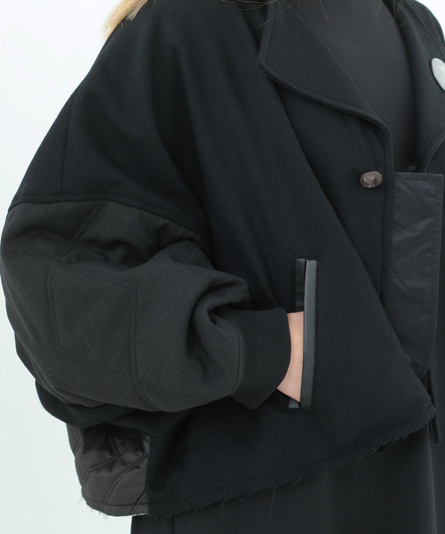 Dreamin' Mix Poncho Short Coat