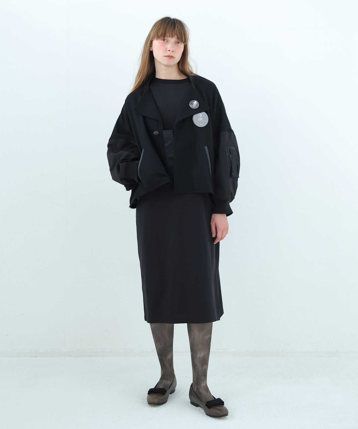 Dreamin' Mix Poncho Short Coat