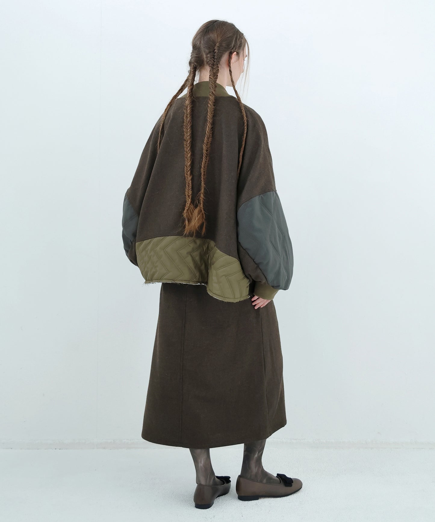 Dreamin' Mix Poncho Short Coat