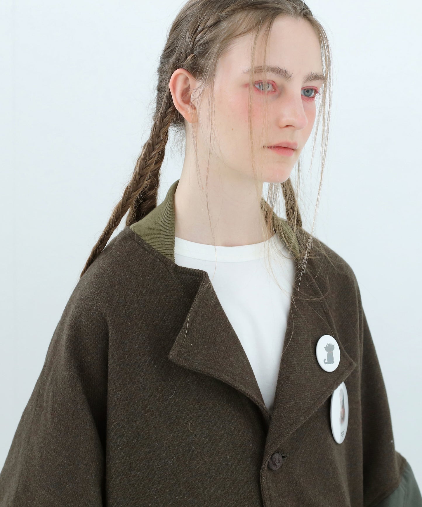 Dreamin' Mix Poncho Short Coat