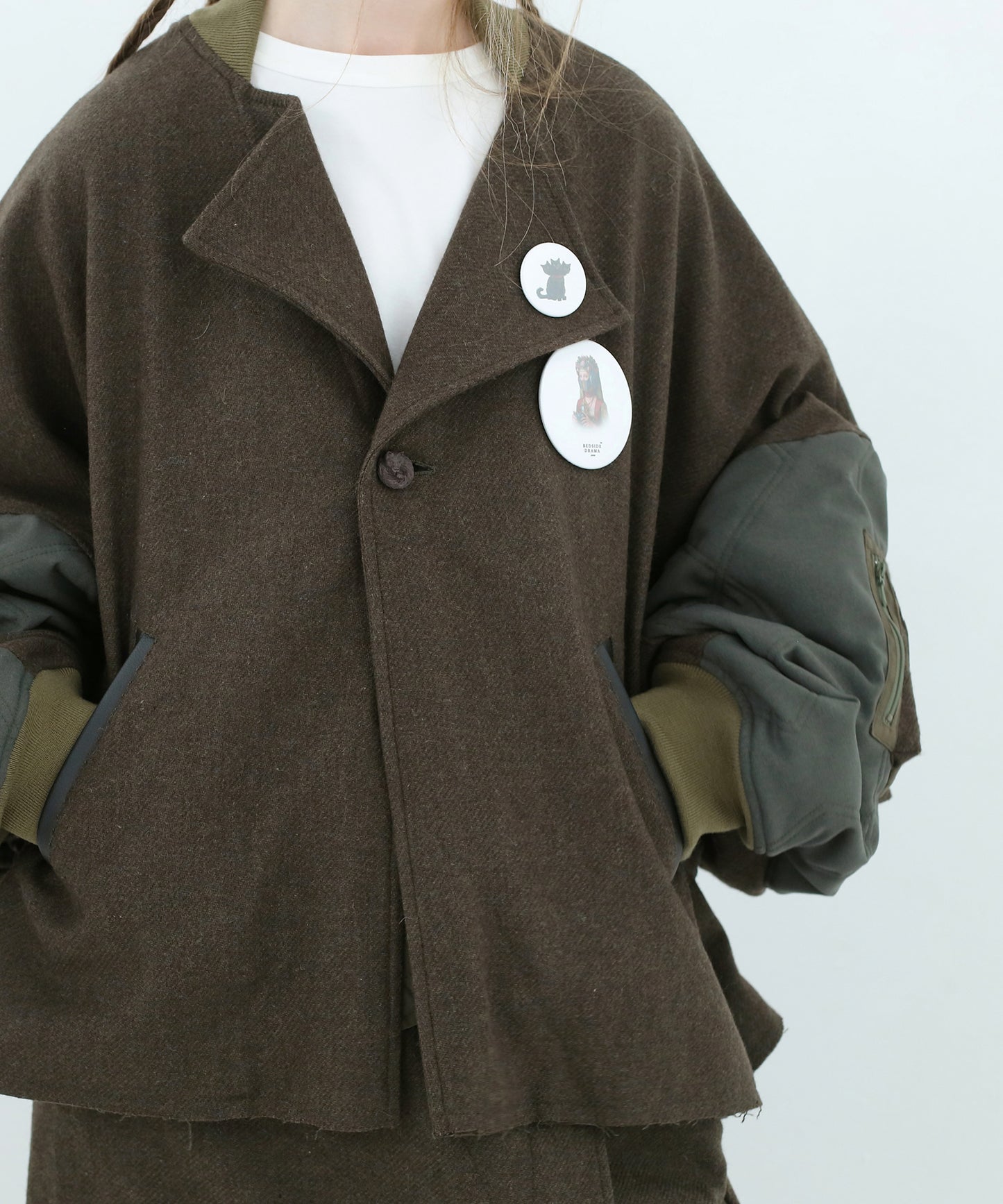 Dreamin' Mix Poncho Short Coat