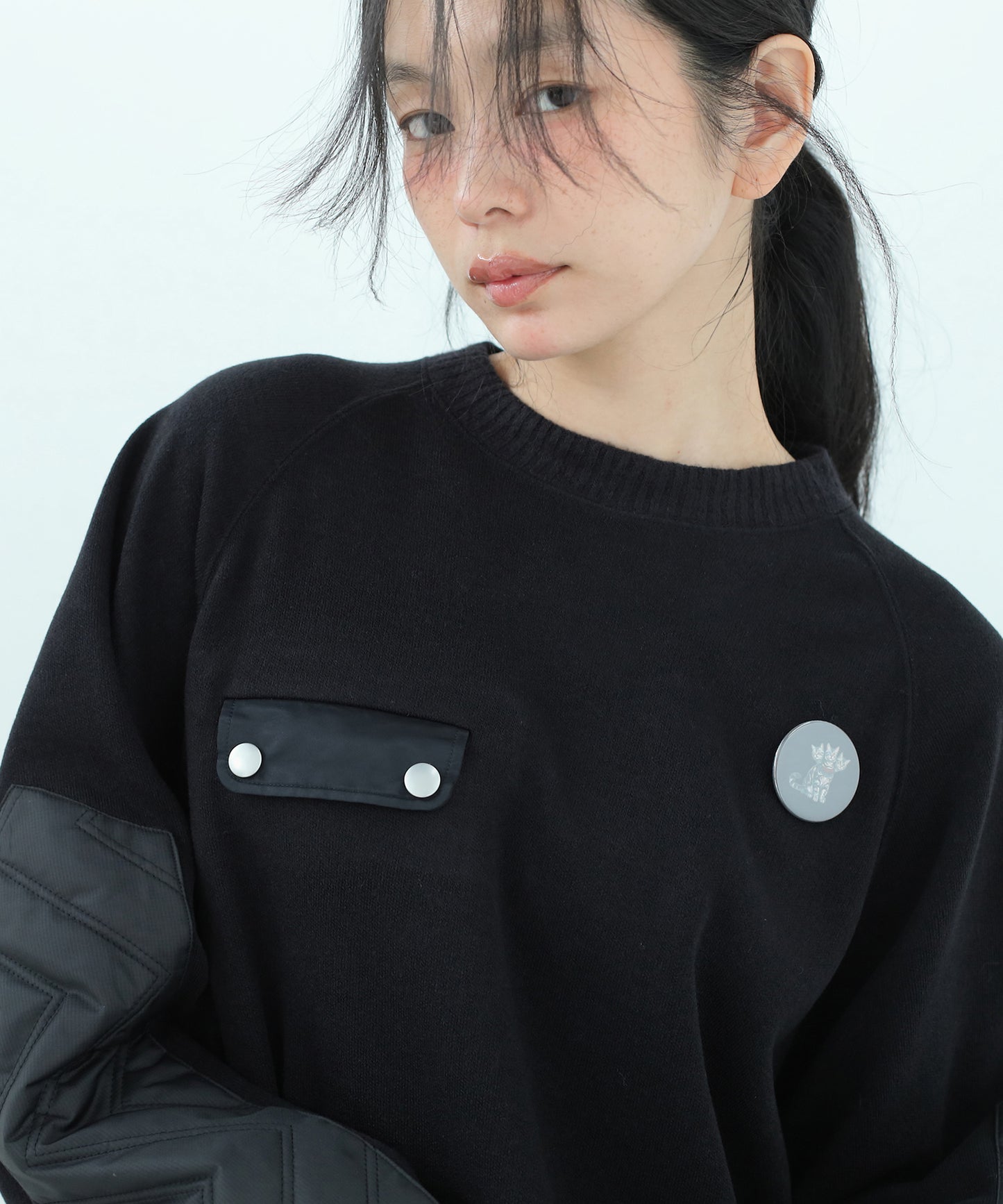 Dreamin' Mix Poncho Short Coat