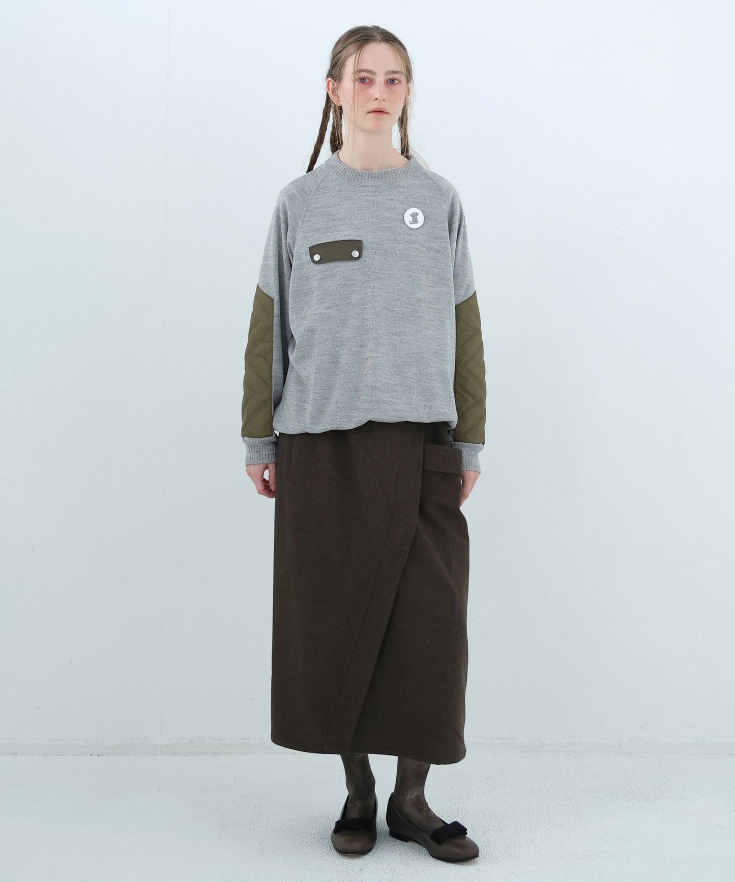 Dreamin' Mix Poncho Short Coat