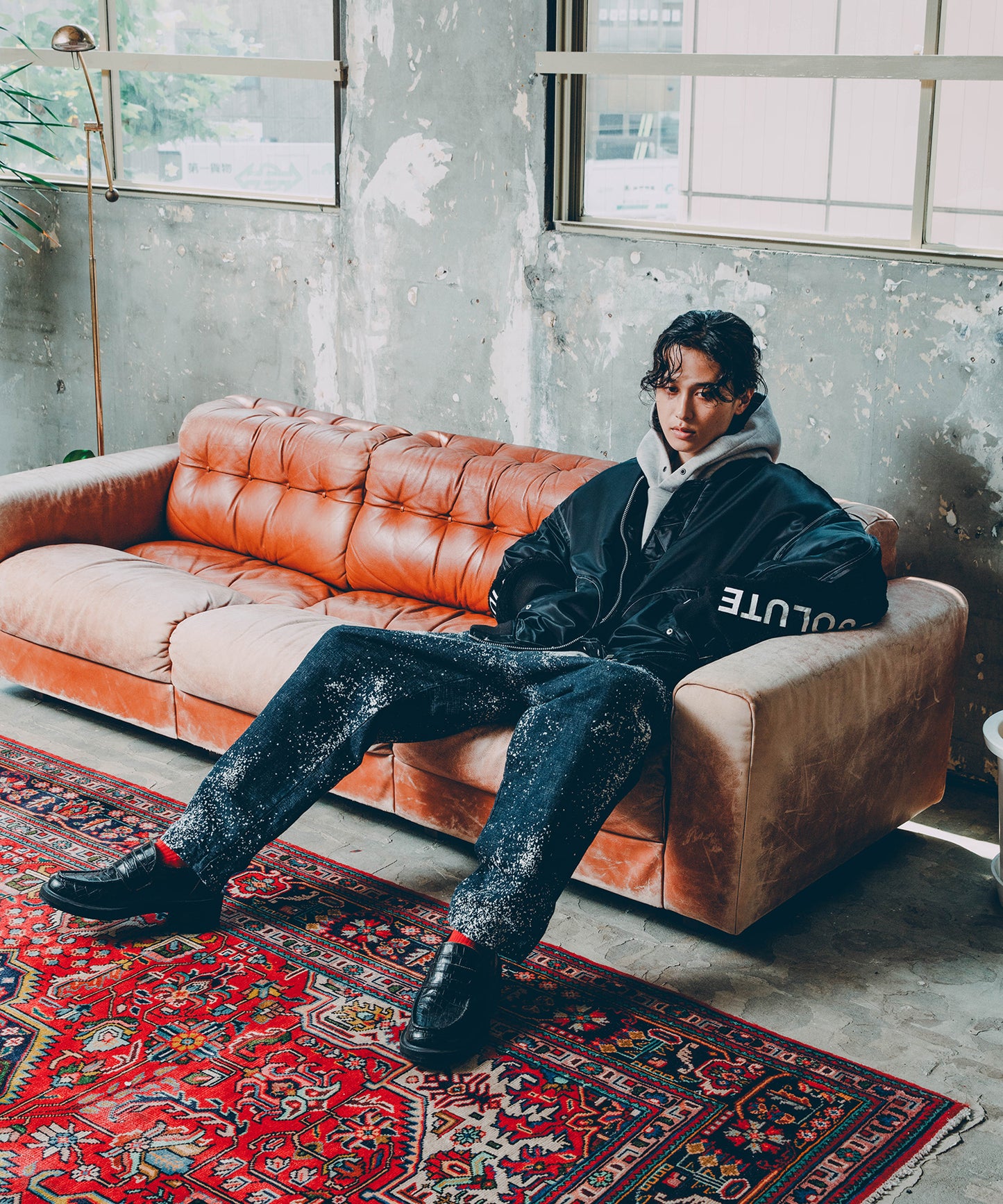 knit melton hoodie pullover