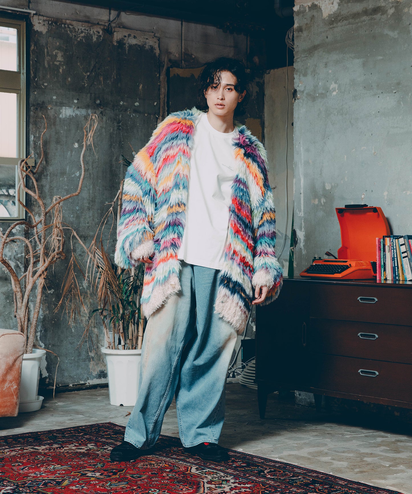 OVER RAP DENIM PANTS