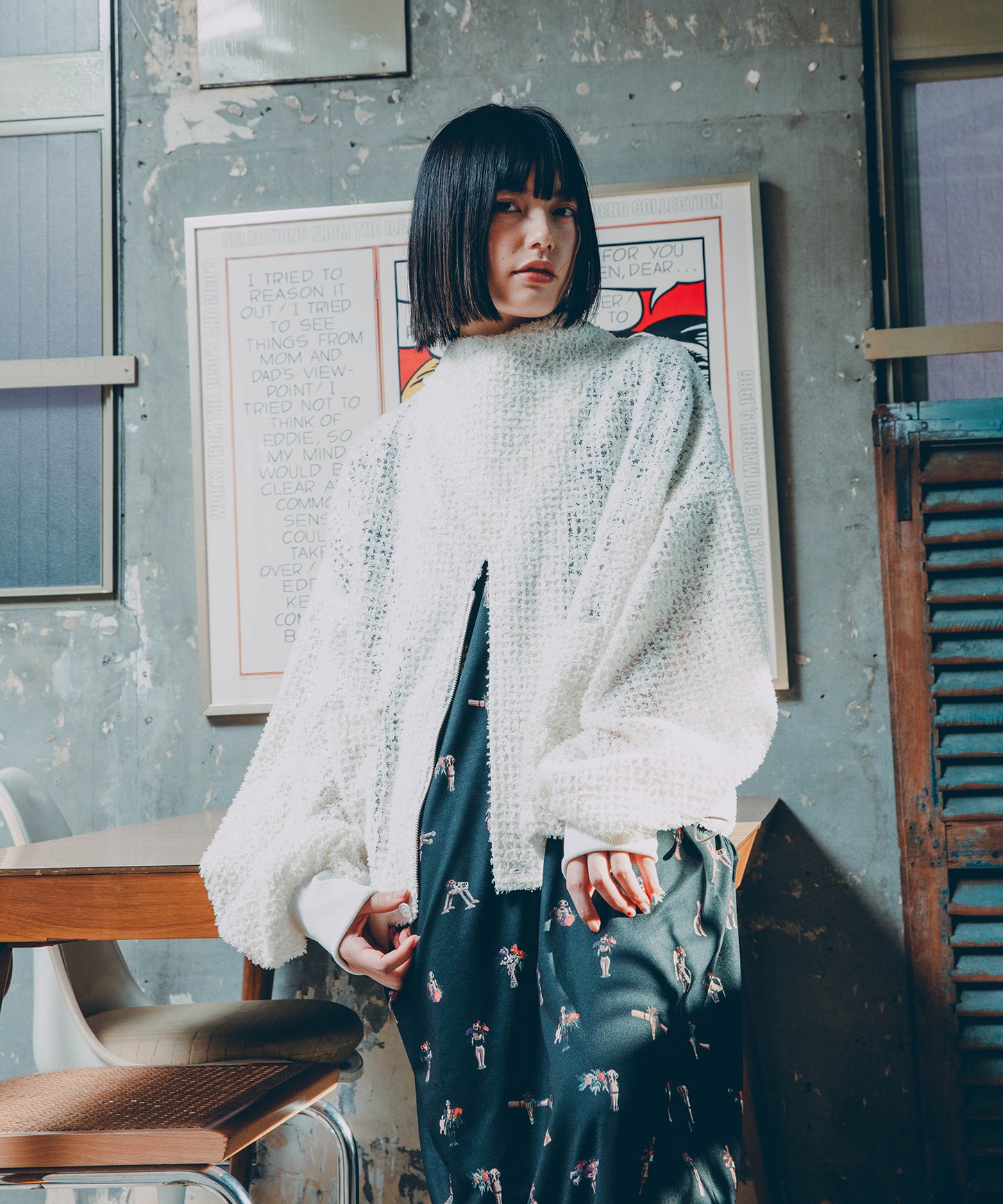 FEATHER LACE BLOUSON