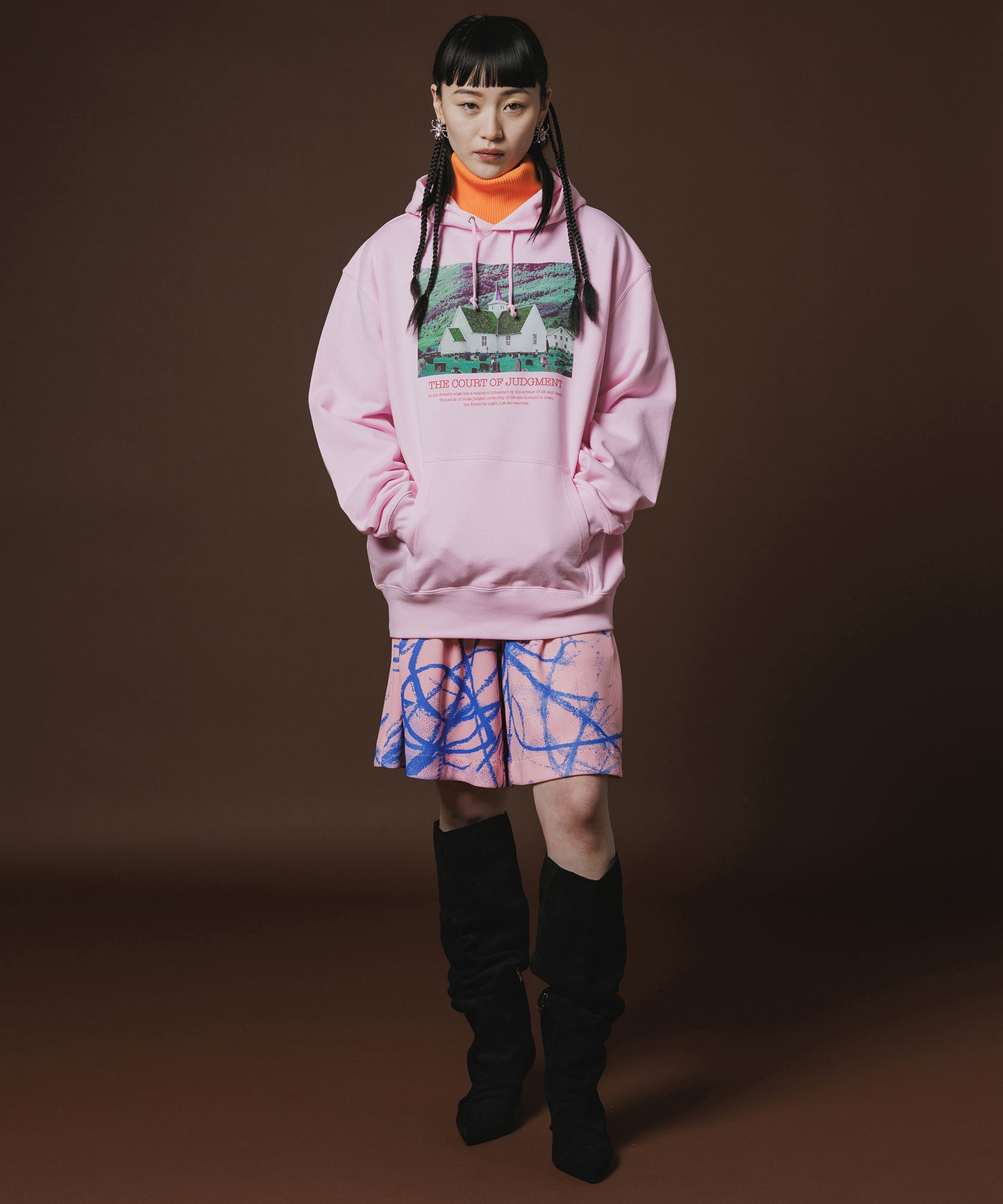 PRINT RIB WIDE SHORTS