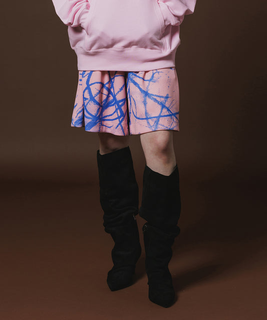 PRINT RIB WIDE SHORTS