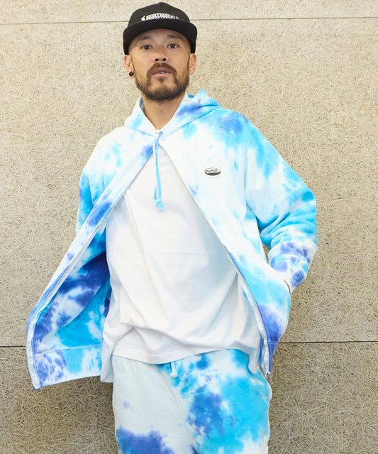 BLC ZIP TIE DYE HOODIE[ALEX LOGO]