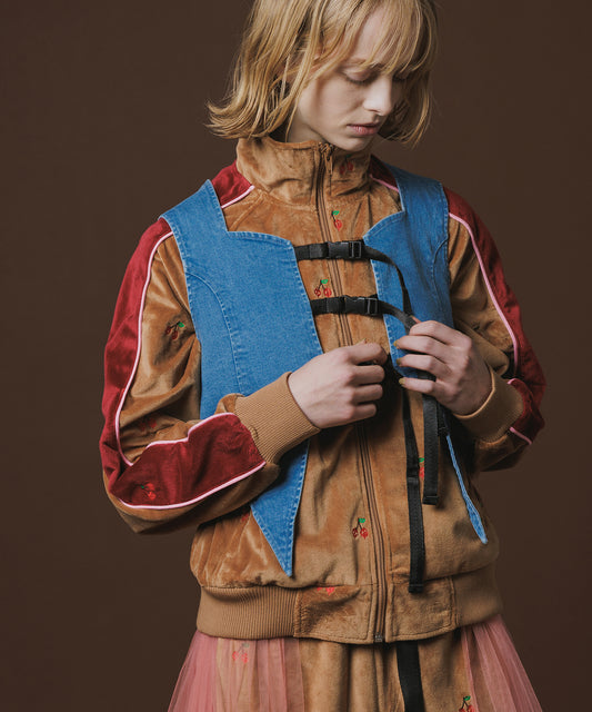 BATWING HEM DENIM VEST