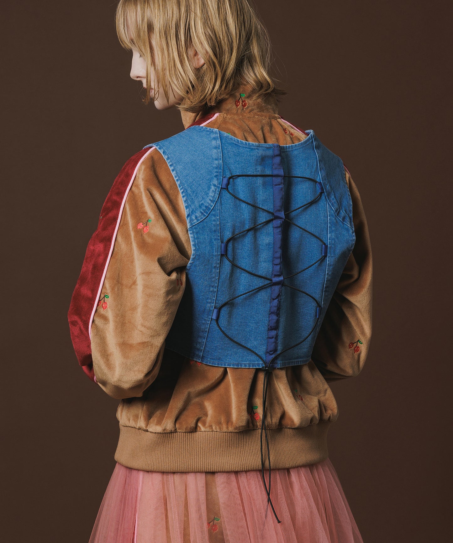 BATWING HEM DENIM VEST