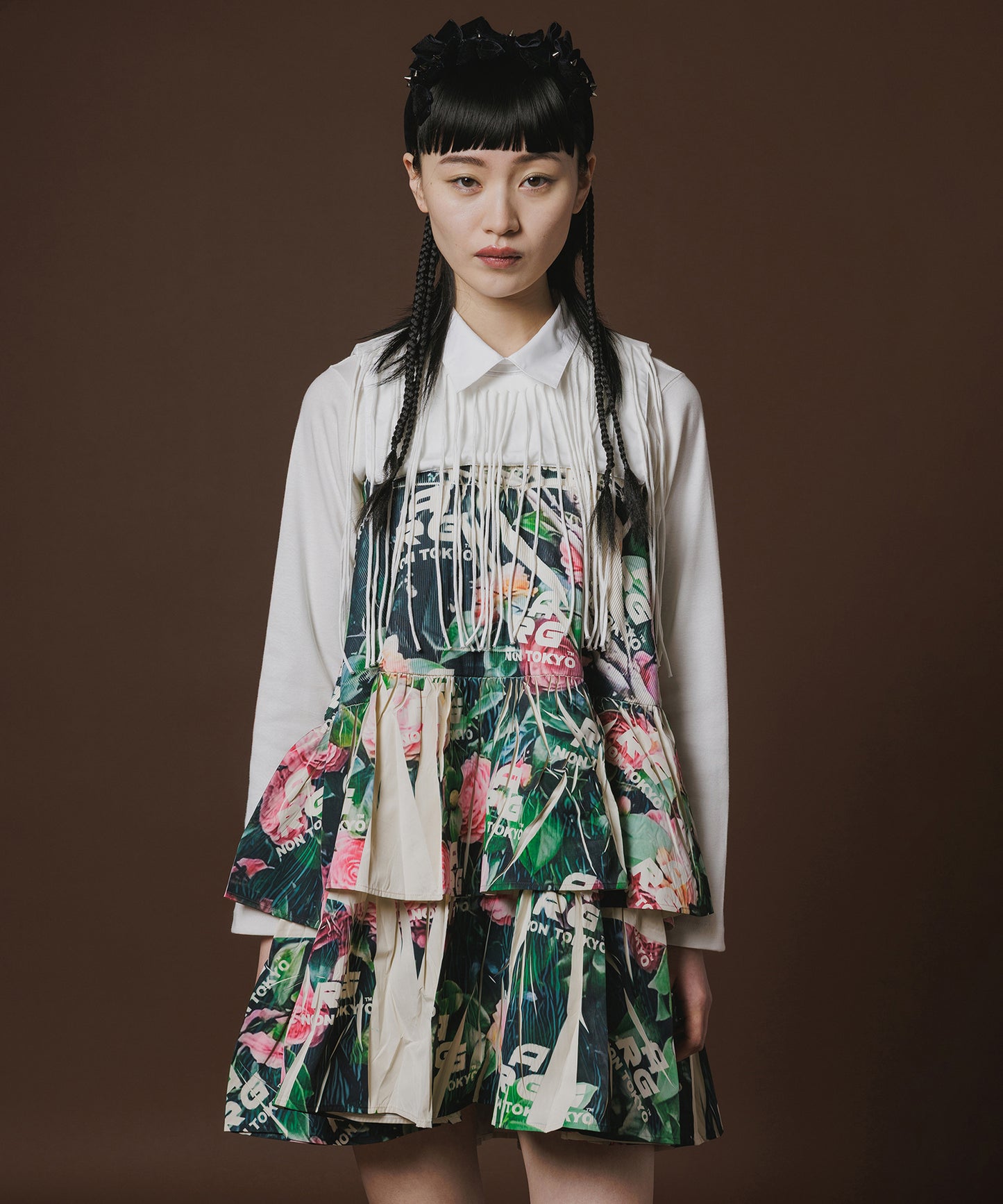 DIRECT PRINT RIB GATHER SKIRT