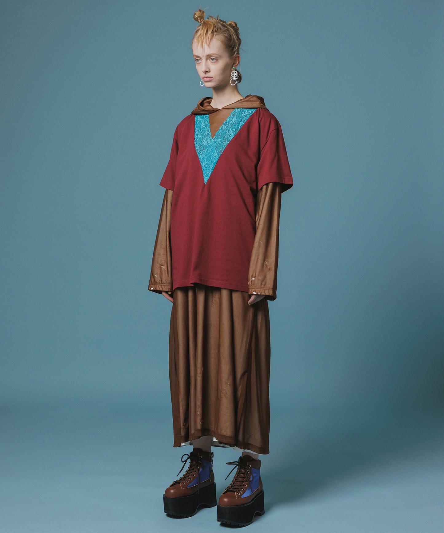 CRASH SHEER LAYER MAXI HOODIE