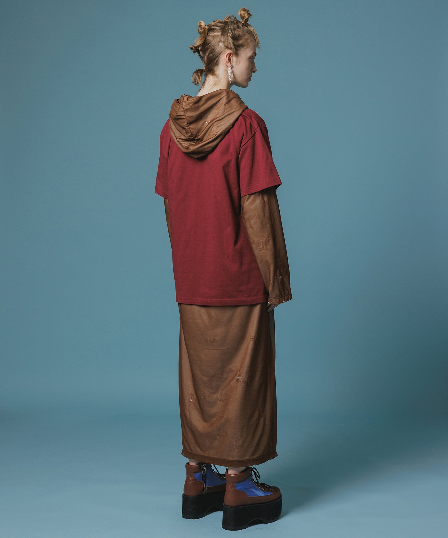 CRASH SHEER LAYER MAXI HOODIE