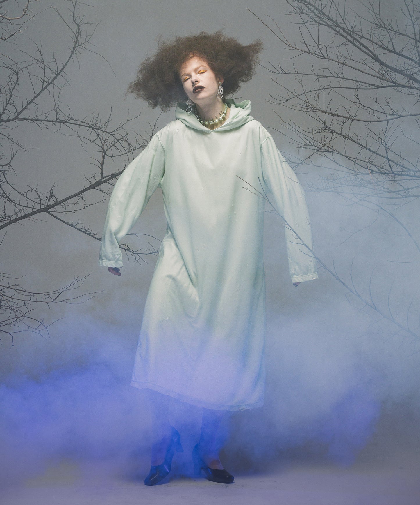 CRASH SHEER LAYER MAXI HOODIE