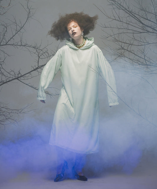 CRASH SHEER LAYER MAXI HOODIE