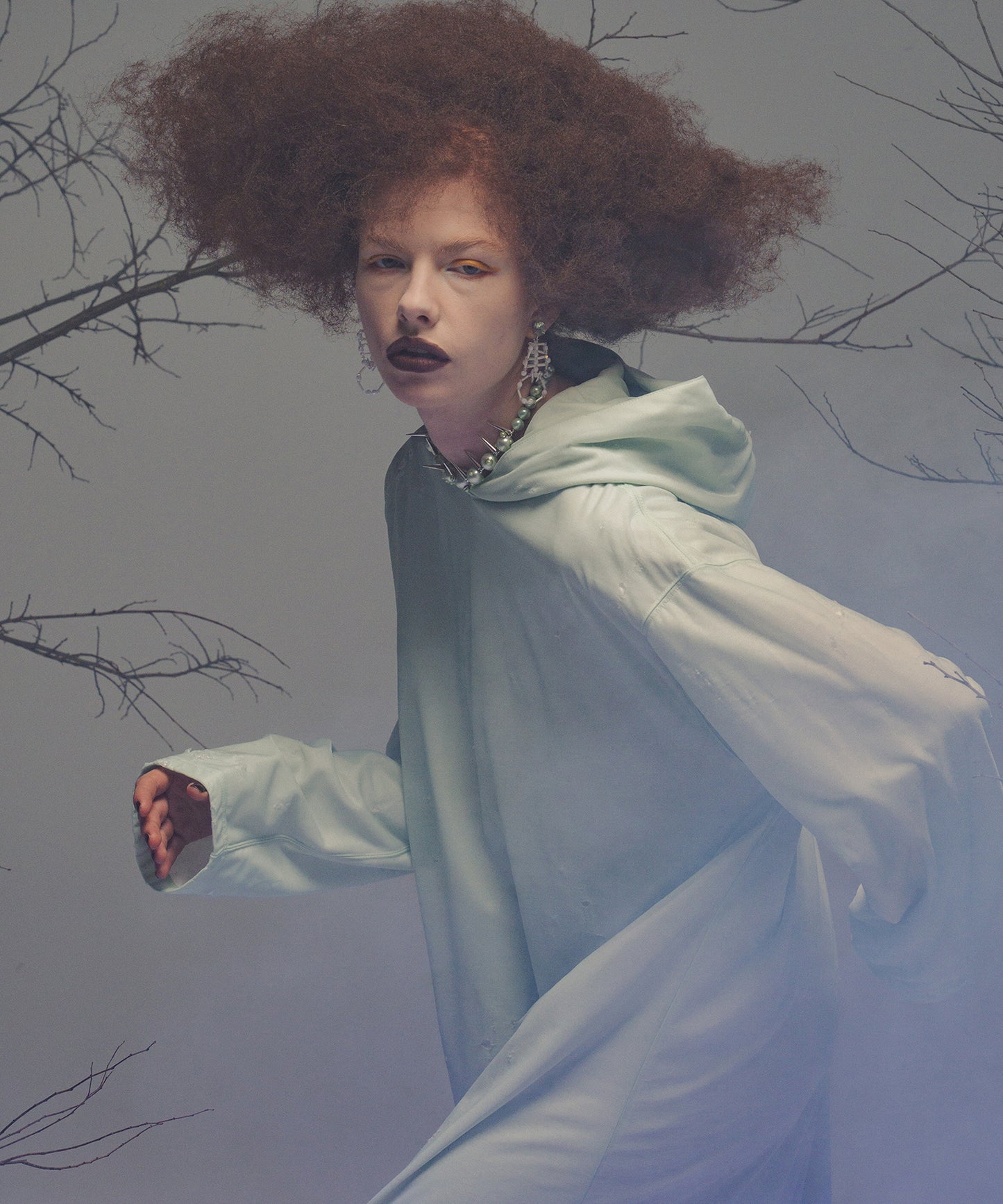 CRASH SHEER LAYER MAXI HOODIE