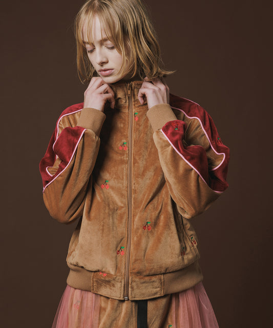 EMBROIDERY VELOUR TRACK JKT