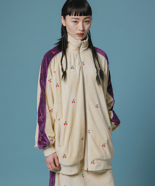 EMBROIDERY VELOUR TRACK JKT