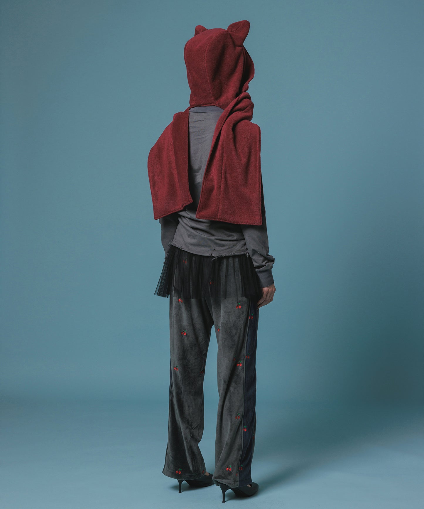 EMBROIDERY VELOUR TRACK PANTS