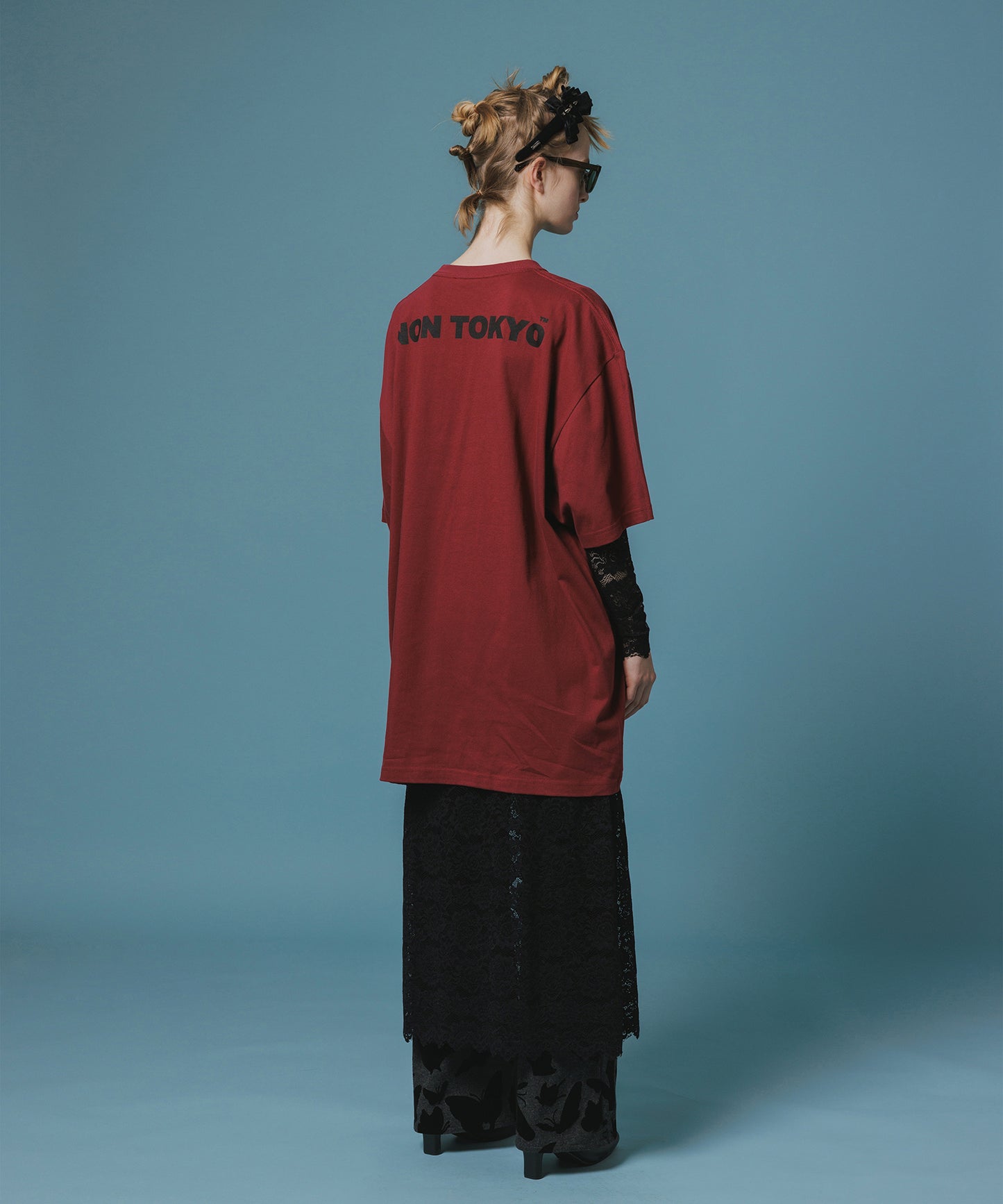 PRINT H/S BIG T-SHIRT(SCULL CHERRY)