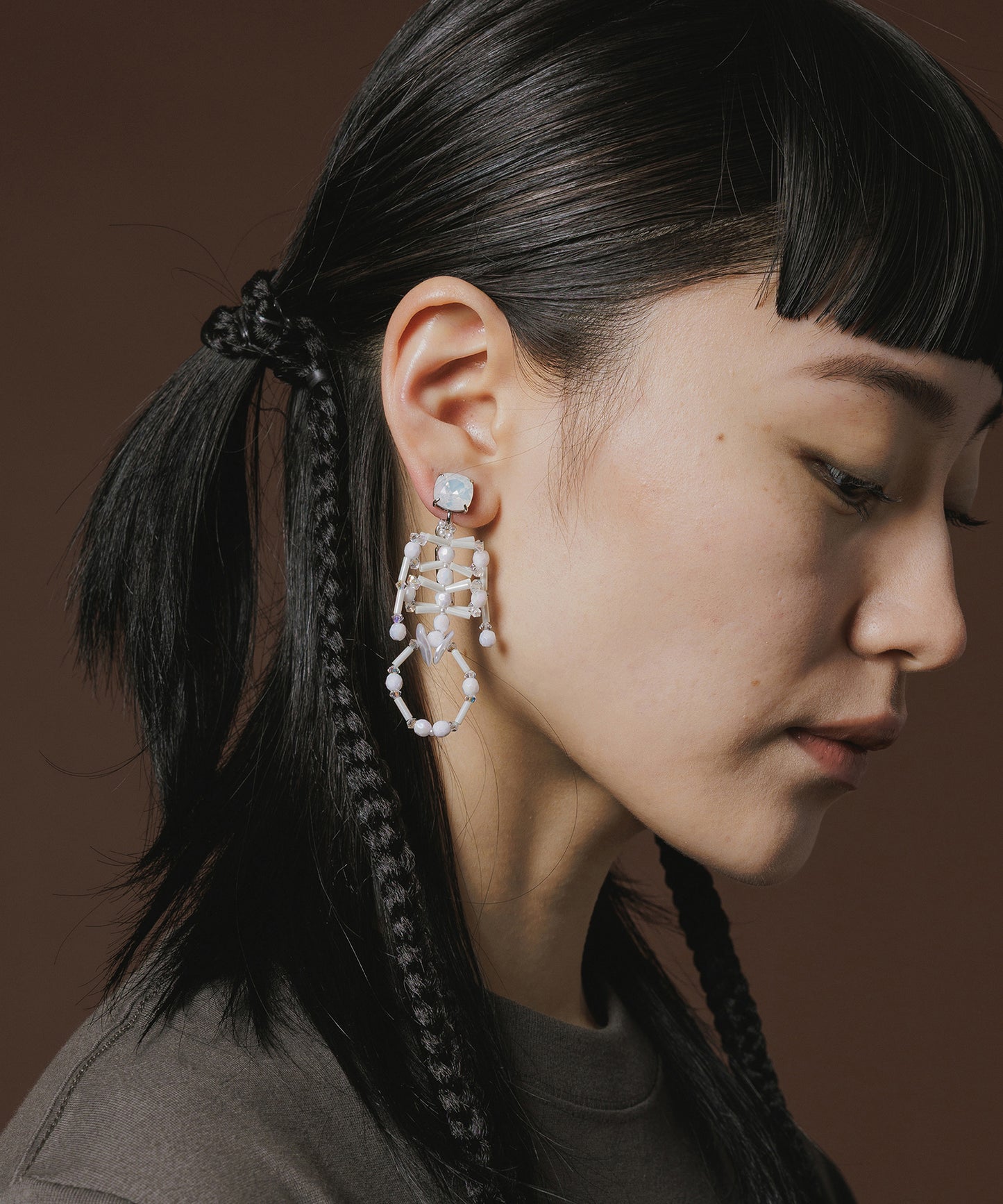 CRYSTAL SKELETON EARRING